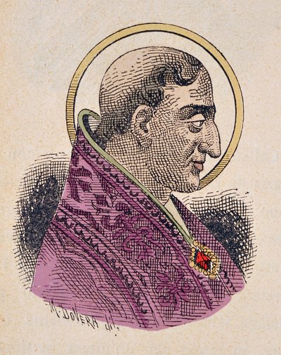 Porträtt av påven Urbain (Urban eller Urbanus eller Urbano I) Ier (222-230) av Italian School