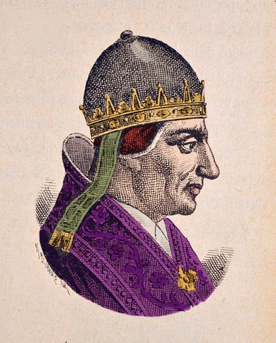 Porträtt av påven Urbain V (Urban eller Urbanus eller Urbano) (1362-1370) av Italian School