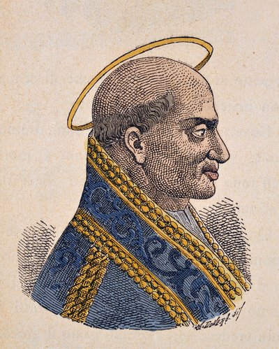 Porträtt av påven Zephyrin (Zephyrinus eller Zefirino eller Zefferino) (199-217) av Italian School