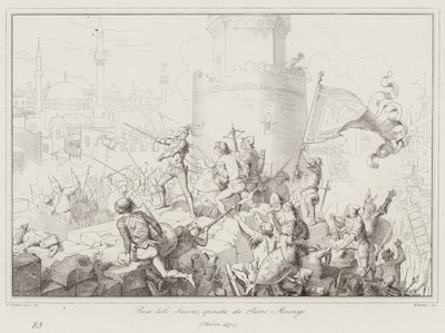 Take of Smyrna, som drivs av Pietro Mocenigo av Italian School