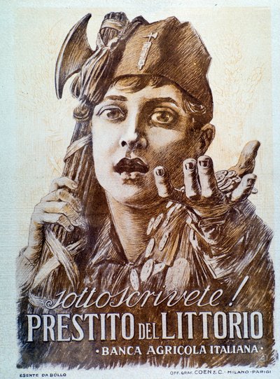 Fascistisk propagandaaffisch för Littorio-lånet av Italian School