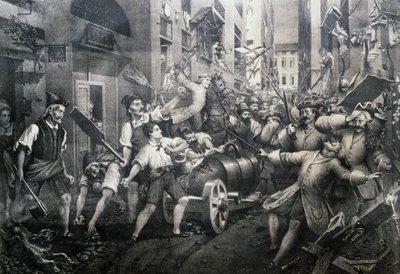 Revolt i Portoria-distriktet i Genua mot österrikare 1746, ledd av Giovan Battista Perasso (1735-1781) känd som Balilla av Italian School