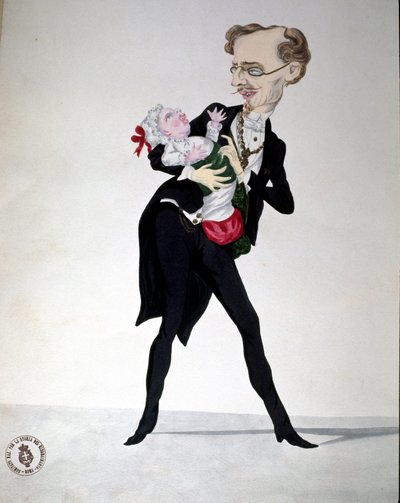 Risorgimento: tecknad serie som representerar finansministern Bettino Ricasoli (1809-1880) 1865 Museo Nazionale del Risorgimento Rom av Italian School