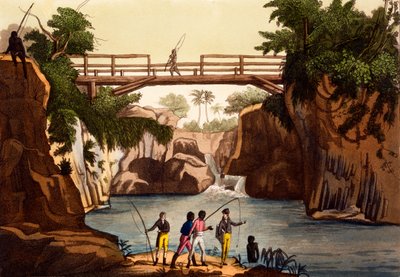River Roccie nära San Benedetto, Isle of Madagaskar, från Costumes of ... av Giulio Ferrario, ca 1820-30-talet av Italian School