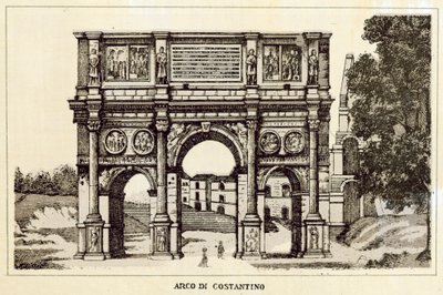 Rom: Konstantins båge (litho) av Italian School