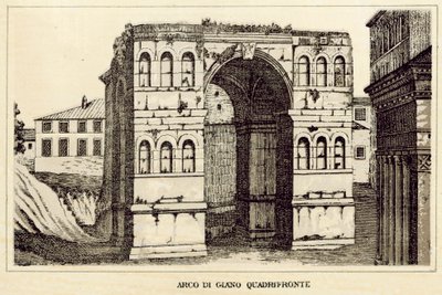 Rom: Janus båge Quadrifronte (litho) av Italian School
