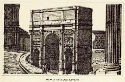 Rom: Septimius Severus båge (litho) av Italian School