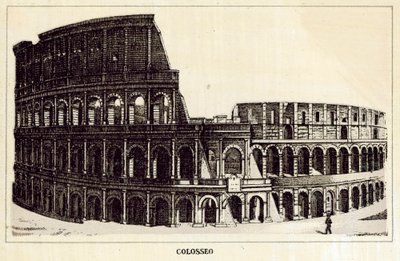 Rom: Colosseum (litho) av Italian School