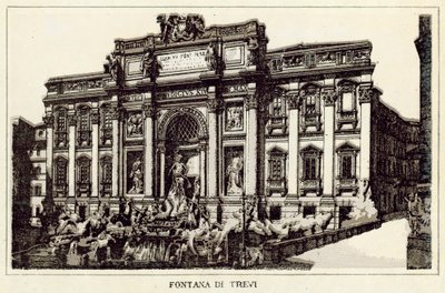 Rom: Fontana di Trevi (litho) av Italian School