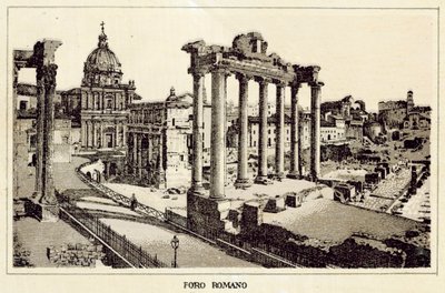 Rom: Forum Romanum (litho) av Italian School