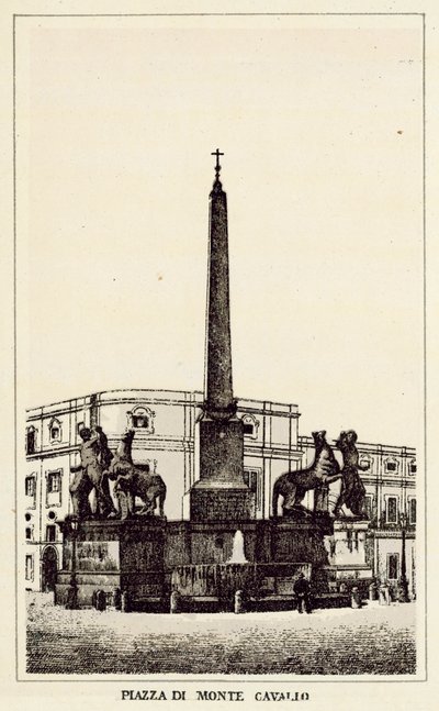 Rom: Monte Cavallo-torget (litho) av Italian School