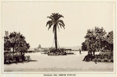 Rom: Piazzale Del Monte Pincio (litho) av Italian School
