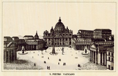 Rom: St. Peter Vatikanen (litho) av Italian School