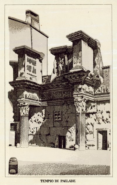 Rom: Pallas tempel (litho) av Italian School