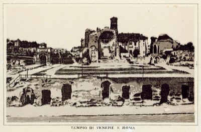 Rom: Venus och Roms tempel (litho) av Italian School