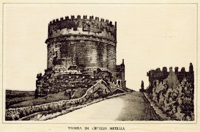 Rom: Cecilia Metellas grav (litho) av Italian School