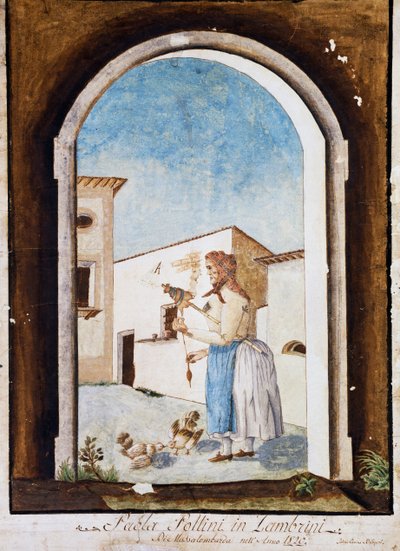Romagna kvinna, akvarell och bläck, Italien av Italian School