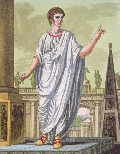 Romersk medborgare som hävdar anställning, från LAntica Roma, 1825 av Italian School