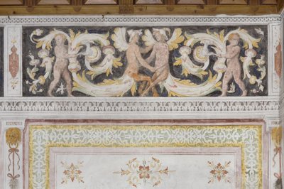 Room of the Amorini, detalj (fresk) av Italian School