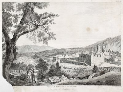 Ruinerna av Soriano Calabro och templet, Kalabrien, 1783 av Italian School