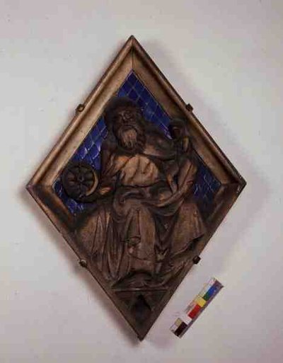 Saturnus, reliefplatta från Campanile (keramik och marmor) av Italian School