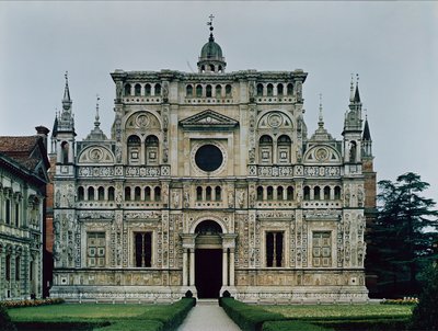 Skärmfasad av kartusianklostret, påbörjad 1473 av Italian School