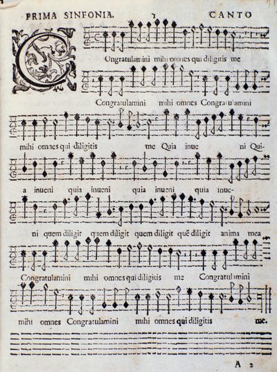 Noter till Concerto 5 in French Songs av Adriano Banchieri av Italian School