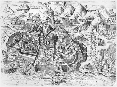 Belägring av Alger av Karl V (1500-58) 1541 av Italian School