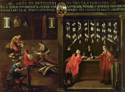 Tecken på Venetian Comb Makers Guild (panel) av Italian School