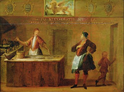 Tecken på Venetian Pastry Makers Guild (panel) av Italian School
