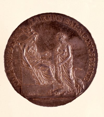 Silver Ecu från Milano. 16/06/1800. Diam 3,9 cm Neapel, arkeologiskt museum av Italian School