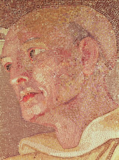 S:t Bernard av Clairvaux (ca 1090-1153) från Peterskrypten (mosaik) (detalj) av Italian School