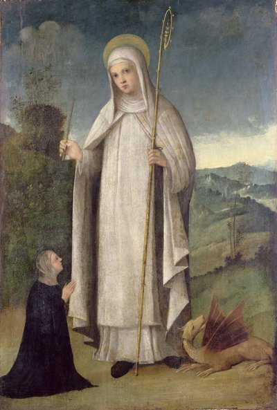 St. Margaret, ca 1500 (panel) av Italian School