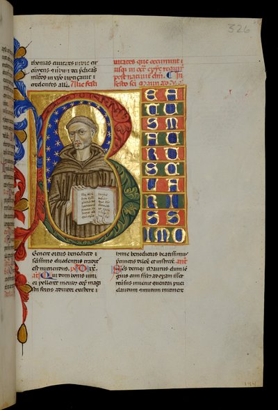 St Maurus med öppen bok av Italian School