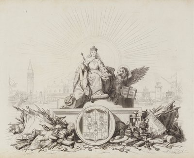 Storia Veneta (gravyr) av Italian School