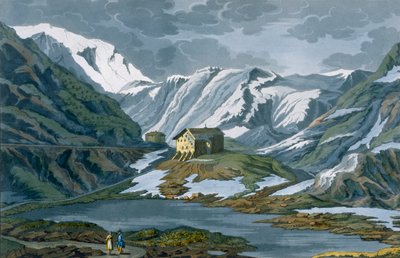 Schweiz: Hospice of St. Bernard i Alperna. av Italian School