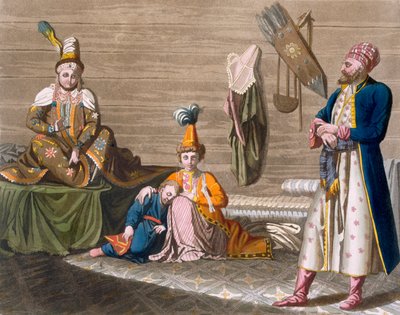 Tasjkent-invånare i en typisk bostad, ca 1820-30-talet av Italian School