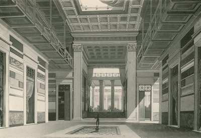 Cassiahusets Atrium som det var (gravyr) av Italian School