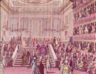 Balen på Teatro San Benoit i Venedig den 22 januari 1782, sent 1700-tal av Italian School