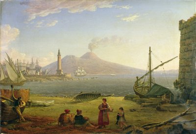 Neapelbukten (olja på duk) av Italian School