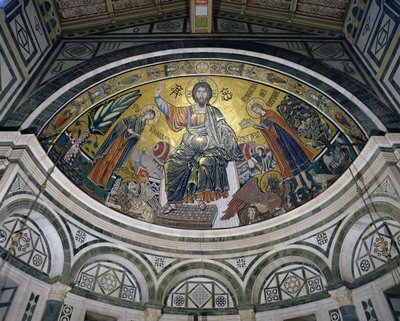The Blessing of Christ, 1297 (mosaik) av Italian School