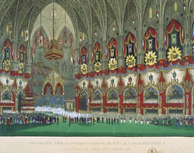 Ferdinand I:s kröning i Milanos katedral den 6 september 1838 av Italian School