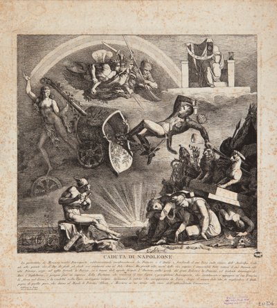 Napoleons fall - Tecknad film om Italiens fall, 1814 av Italian School