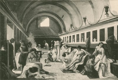 Frigidarium för kvinnor i Stabianbadet, som det var (gravyr) av Italian School