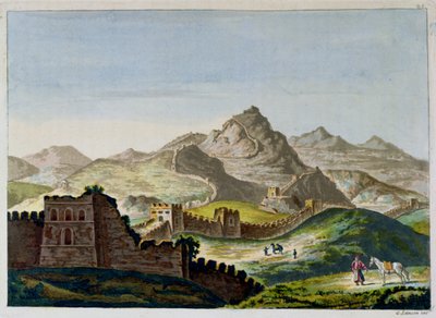 Kinesiska muren, från Le Costume Ancien et Moderne av Jules Ferrario, graverad av Gaetano Zancon (1771-1816) c.1820 av Italian School