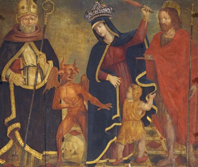 The Madonna of Relief with Saints (tempera på panel) av Italian School
