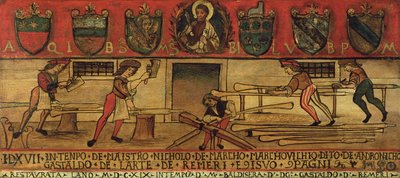 The Oar Makers (panel) av Italian School