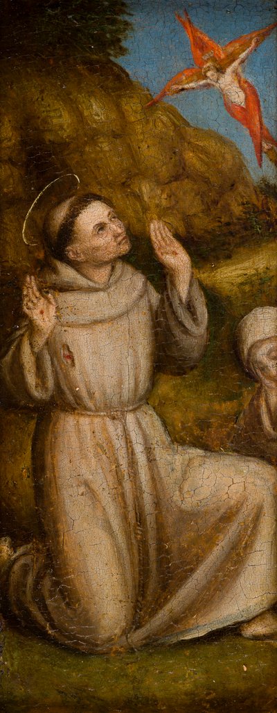 Stigmatiseringen av de heliga Franciskus och Hieronymus, ca 1480 (olja på panel) av Italian School