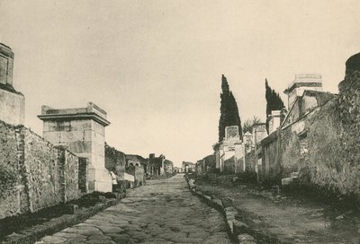 The Street of the Tombs som den är (gravyr) av Italian School