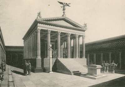 Apollontemplet som det var (gravyr) av Italian School